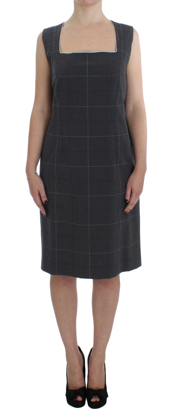 Elegantes grau kariertes Etuianzug-Set