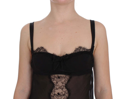 Elegantes Babydoll-Hemdchen aus Seiden-Blumenspitze