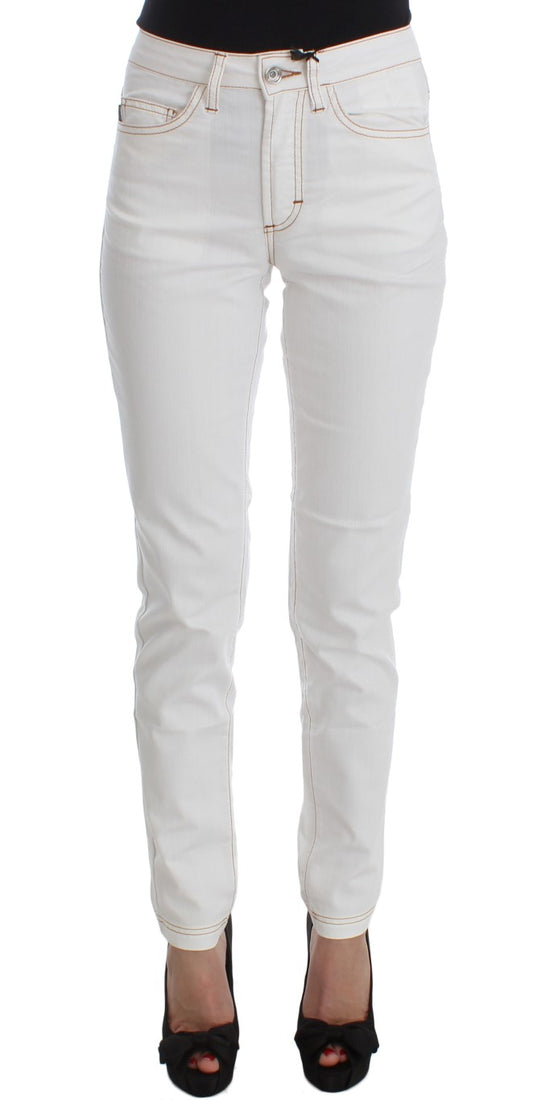 Schicker weißer Slim Fit-Jeansstoff