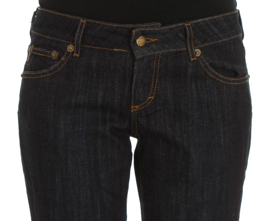 Schicke blaue Straight Fit Designer Jeans