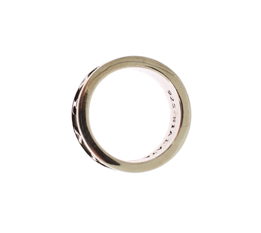 Eleganter Sterling-Ring für Herren in Silber und Schwarz