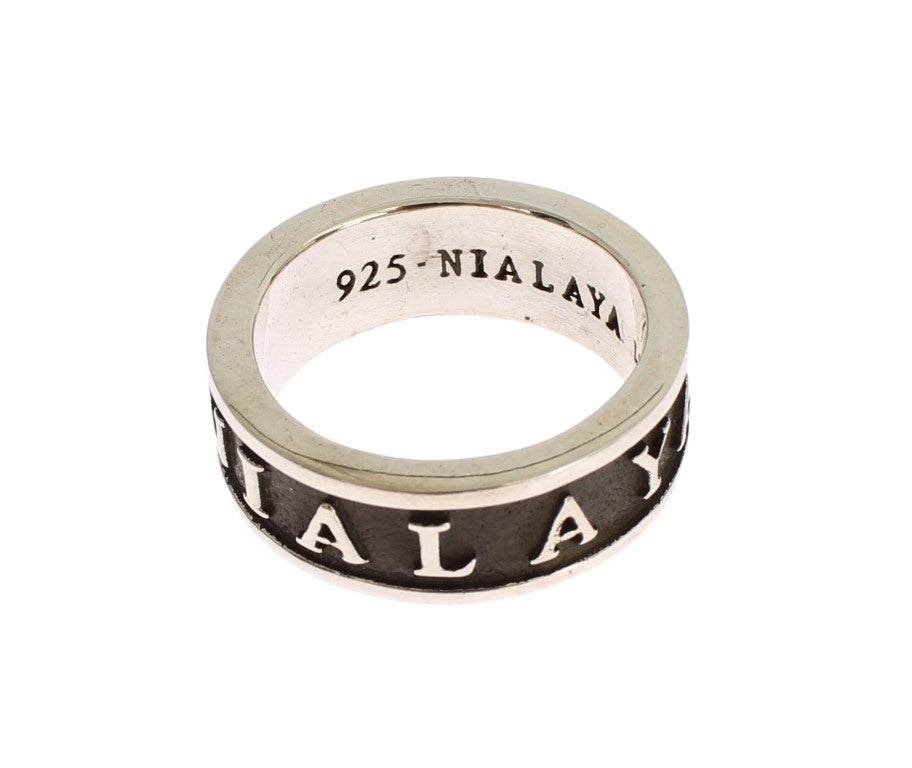Eleganter Sterling-Ring für Herren in Silber und Schwarz