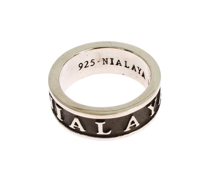 Eleganter Sterling-Ring für Herren in Silber und Schwarz