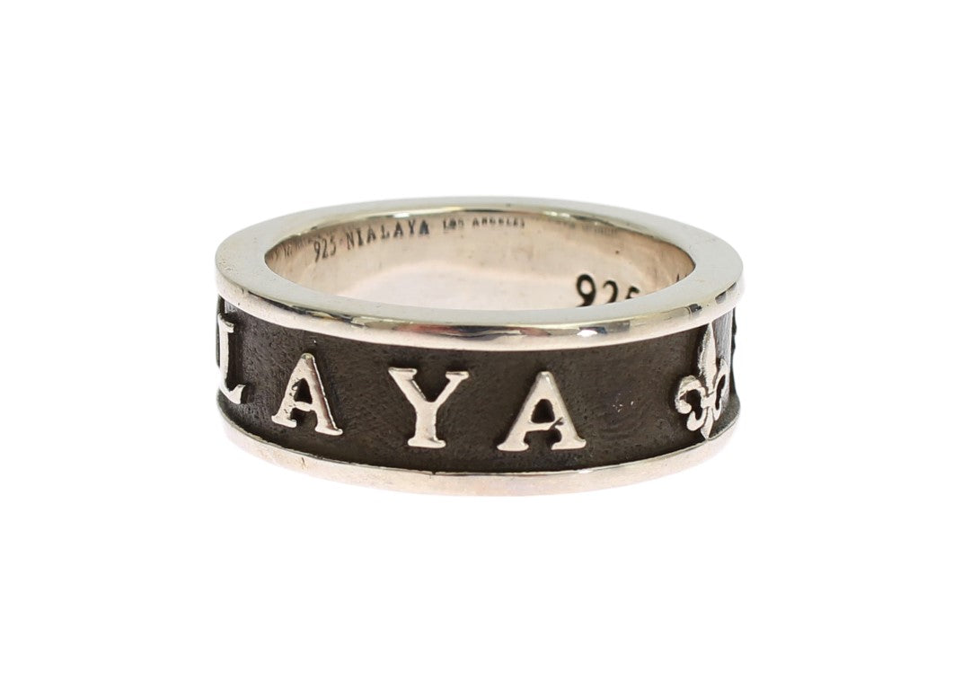Eleganter Sterling-Ring für Herren in Silber und Schwarz