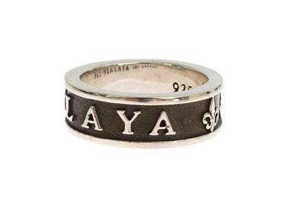 Eleganter Sterling-Ring für Herren in Silber und Schwarz