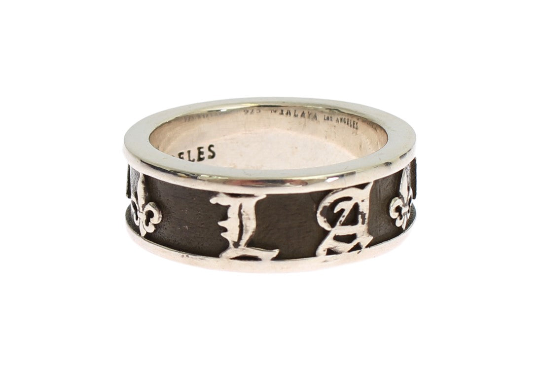 Eleganter Sterling-Ring für Herren in Silber und Schwarz