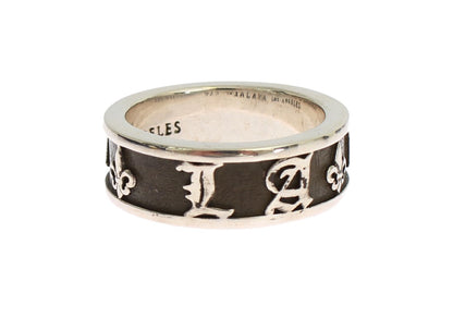 Eleganter Sterling-Ring für Herren in Silber und Schwarz