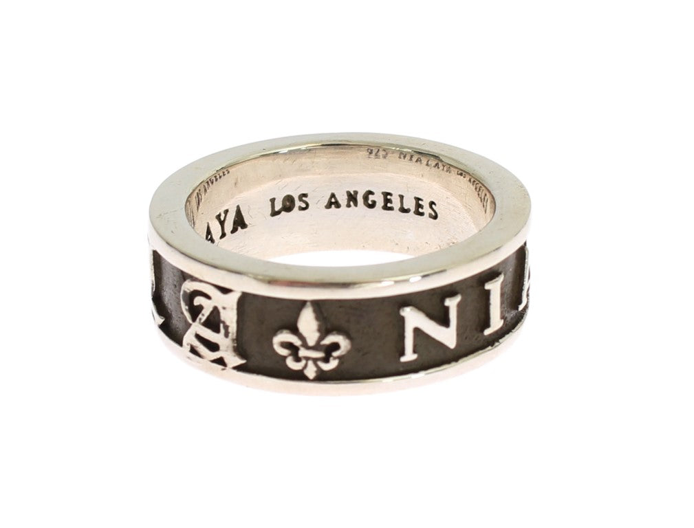 Eleganter Sterling-Ring für Herren in Silber und Schwarz