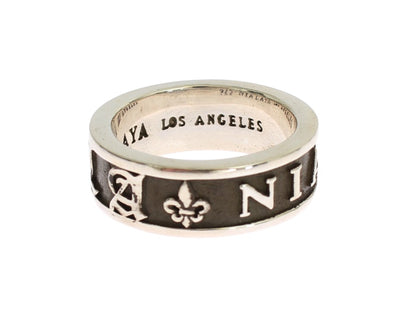Eleganter Sterling-Ring für Herren in Silber und Schwarz