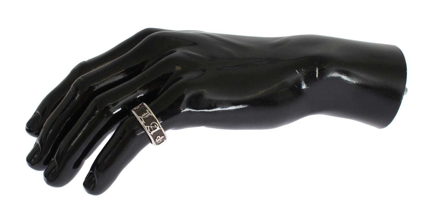 Eleganter Sterling-Ring für Herren in Silber und Schwarz