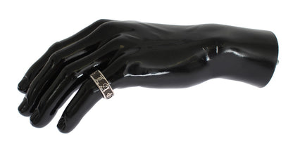 Eleganter Sterling-Ring für Herren in Silber und Schwarz