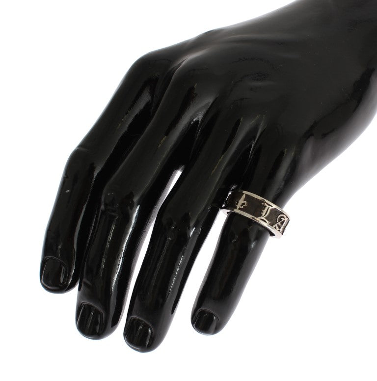 Eleganter Sterling-Ring für Herren in Silber und Schwarz