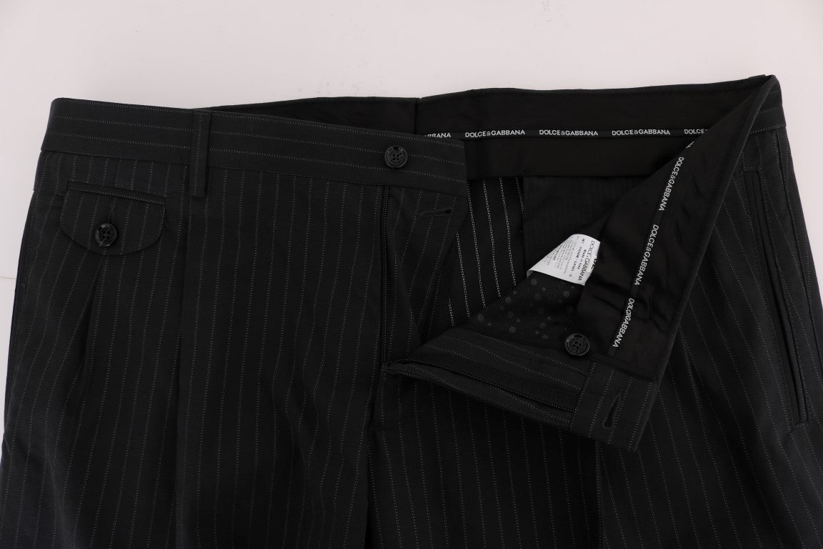 Elegante, gestreifte Anzughose mit geradem Schnitt