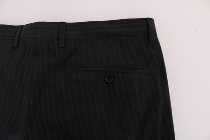 Elegante, gestreifte Anzughose mit geradem Schnitt