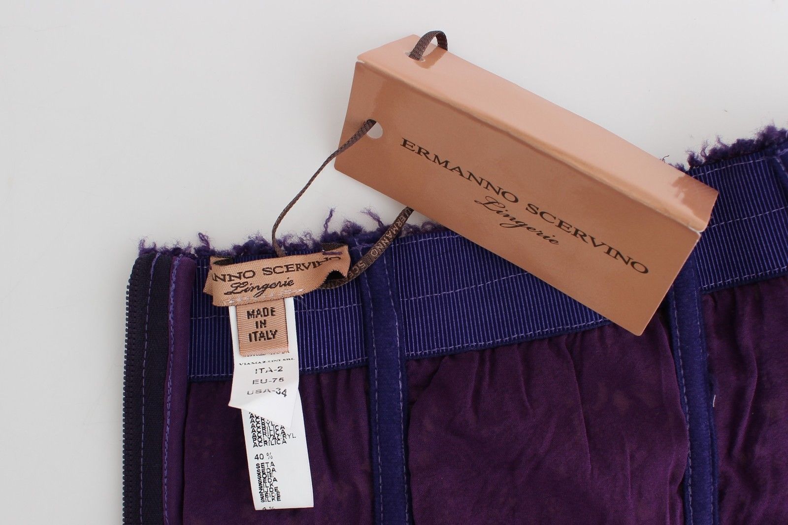 Lila Bustier-Korsett aus Spitzen-Seidenmischung
