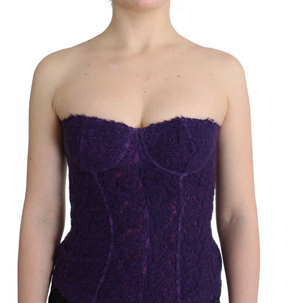 Lila Bustier-Korsett aus Spitzen-Seidenmischung