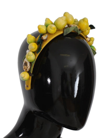 Exquisites Seidenkristall-Stirnband-Diadem mit Zitronenmotiv
