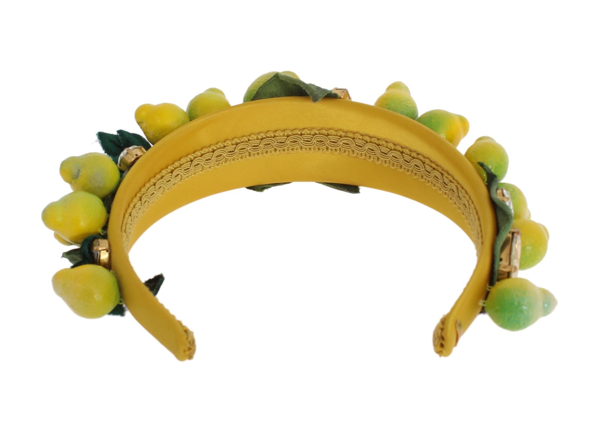 Exquisites Seidenkristall-Stirnband-Diadem mit Zitronenmotiv