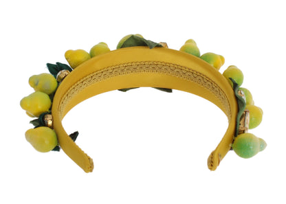 Exquisites Seidenkristall-Stirnband-Diadem mit Zitronenmotiv