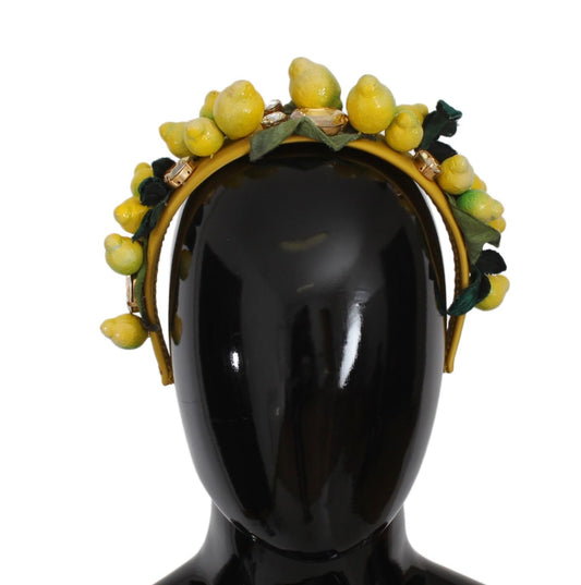 Exquisites Seidenkristall-Stirnband-Diadem mit Zitronenmotiv