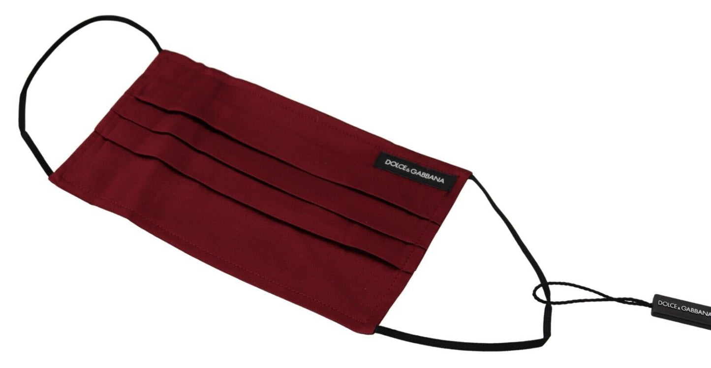 Elegante kastanienbraune, plissierte Gesichtsmaske aus Seide