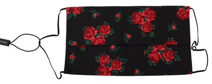 Elegante, plissierte Gesichtsmaske aus Baumwolle mit Blumenmuster