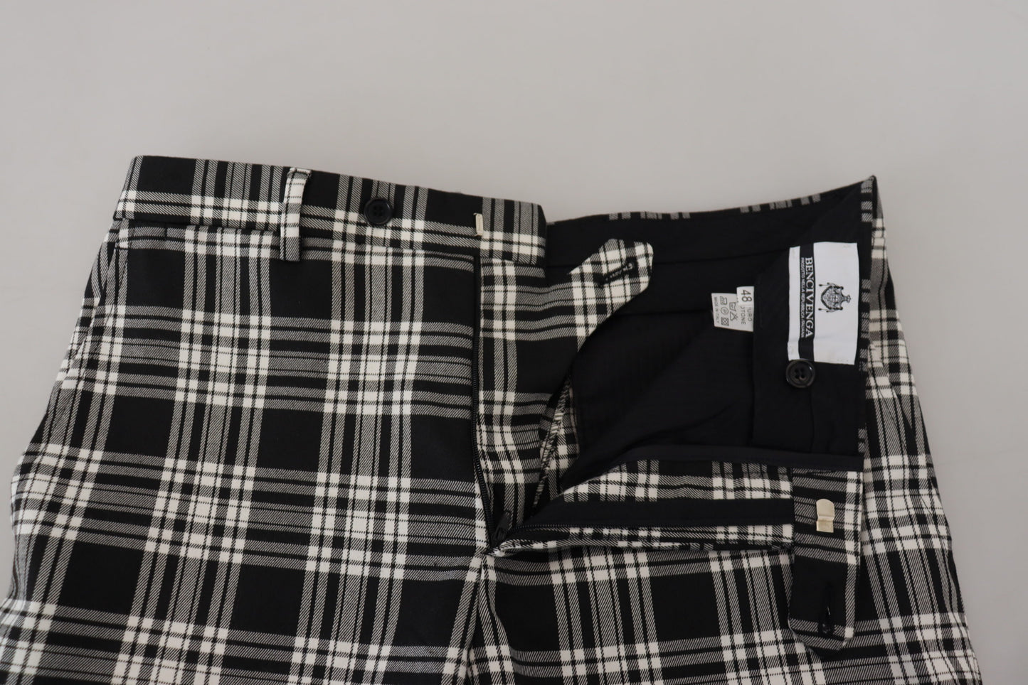 Elegante schwarze Hose aus reiner Baumwolle für Herren