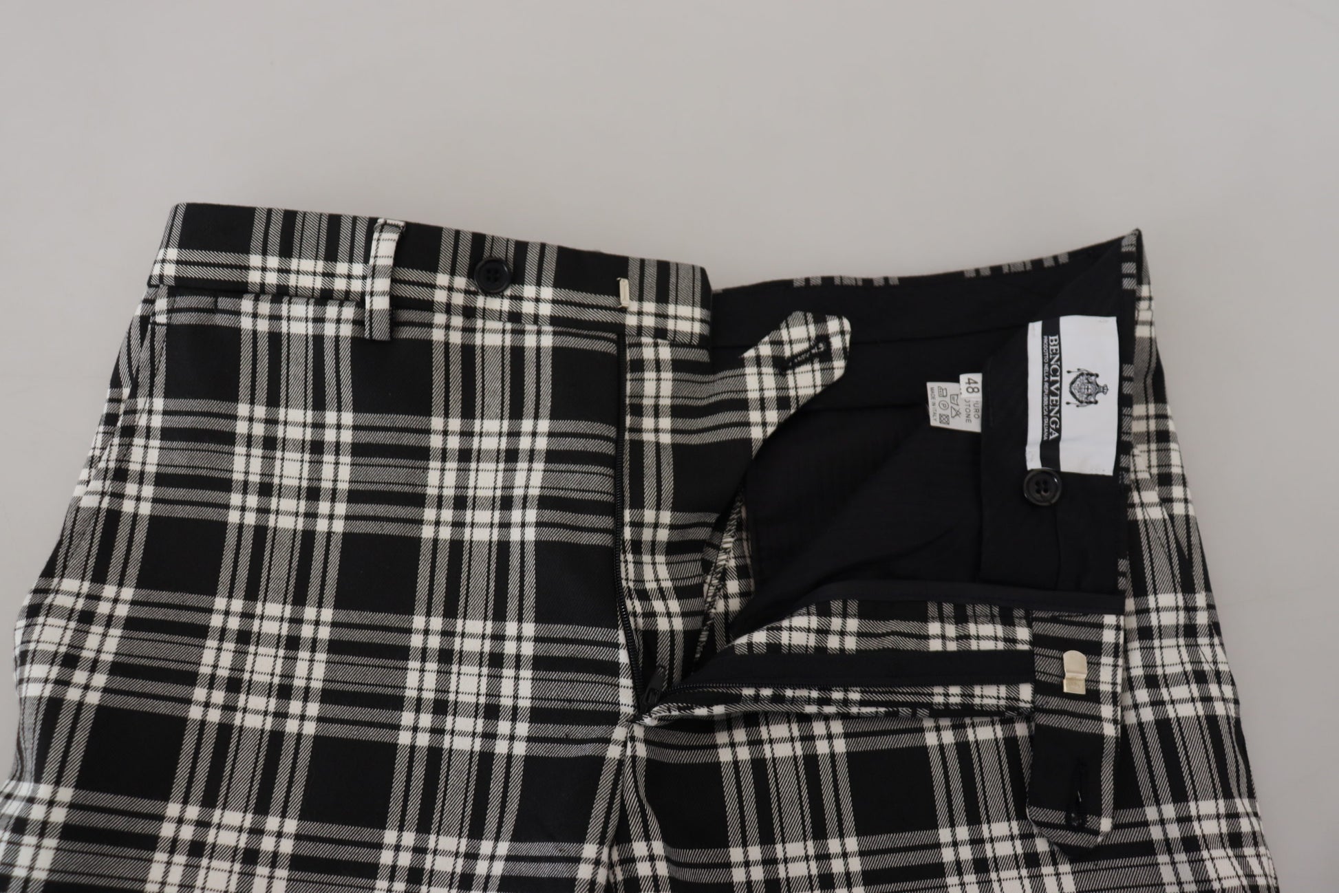 Elegante schwarze Hose aus reiner Baumwolle für Herren