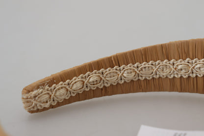 Exquisites beiges Viskose-Diadem-Stirnband