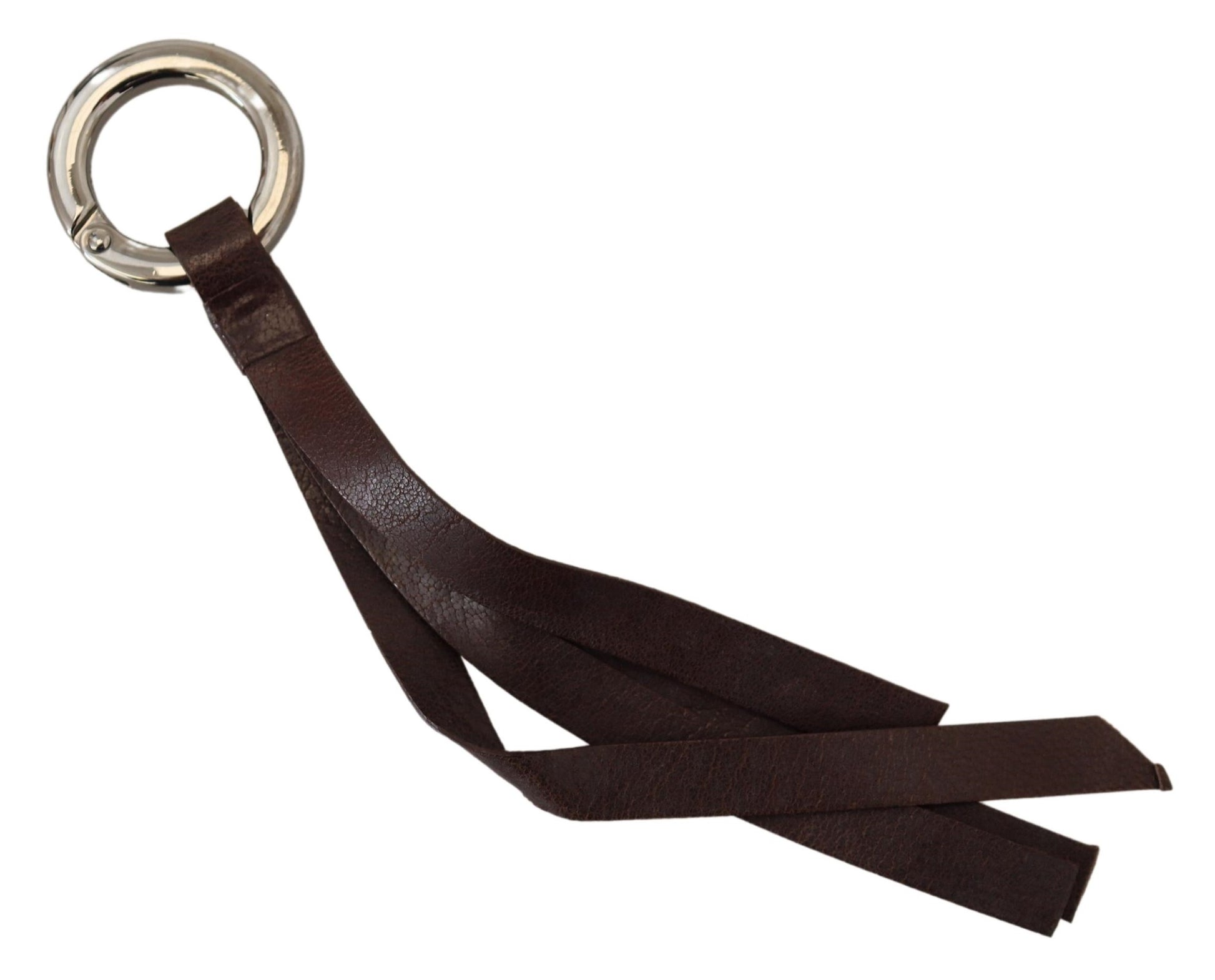 Schicker brauner Leder-Schlüsselanhänger mit Messing-Akzenten