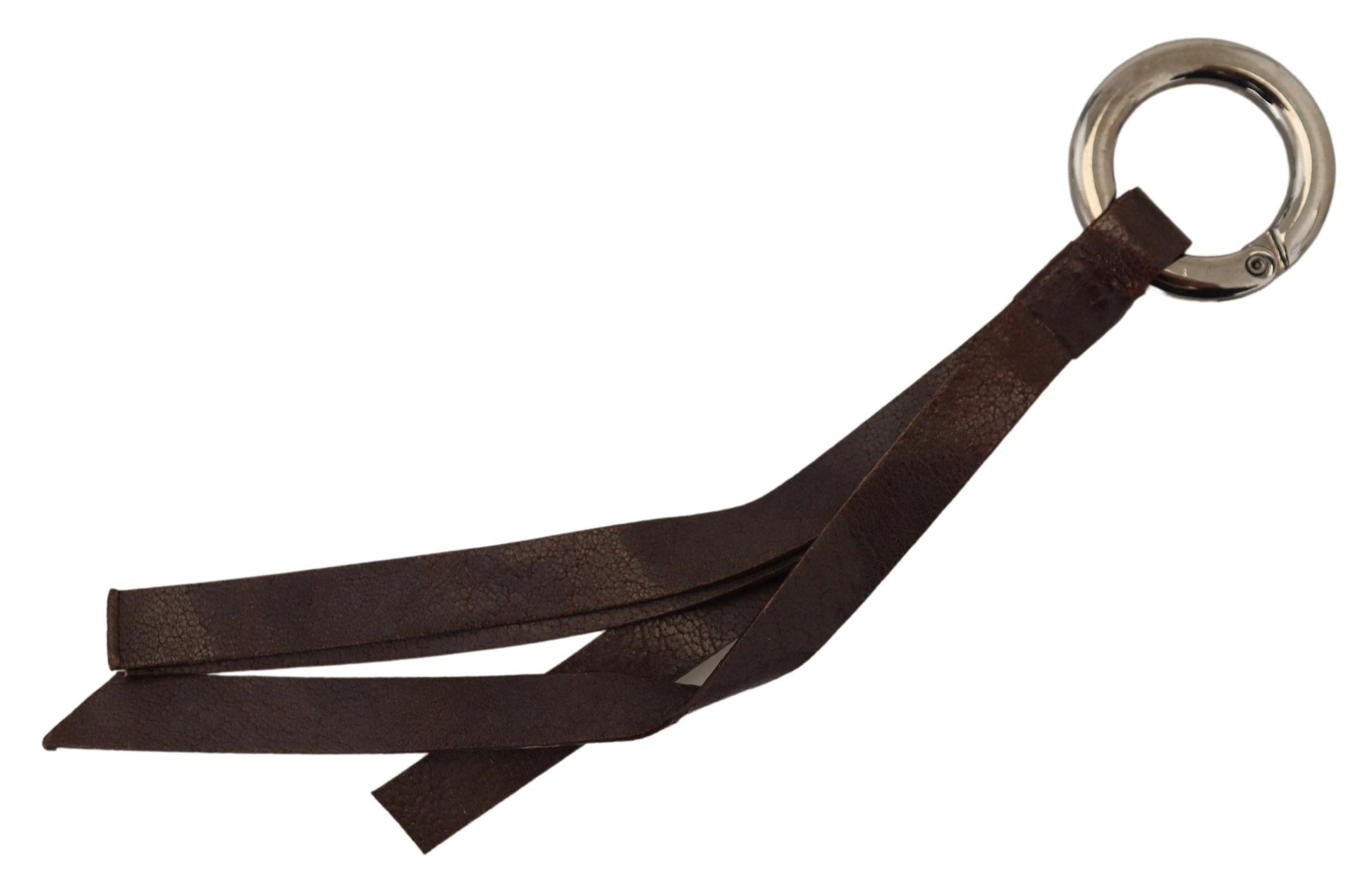 Schicker brauner Leder-Schlüsselanhänger mit Messing-Akzenten