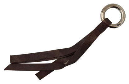Schicker brauner Leder-Schlüsselanhänger mit Messing-Akzenten