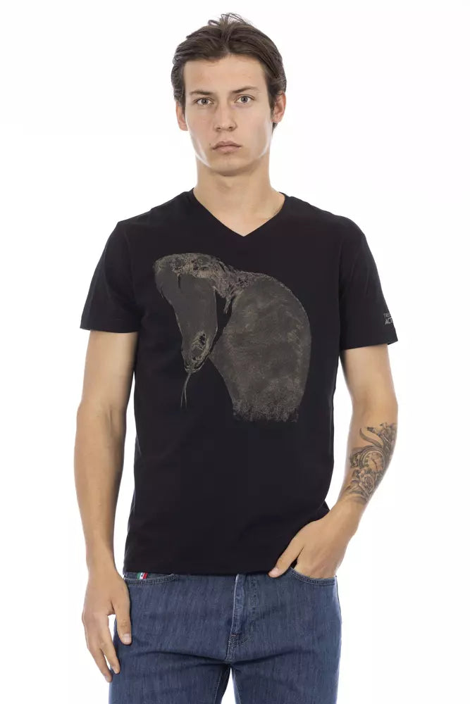 Black Cotton Men's T-Shirt