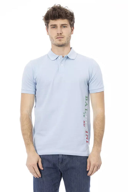 Hellblaues Poloshirt aus Baumwolle für Herren