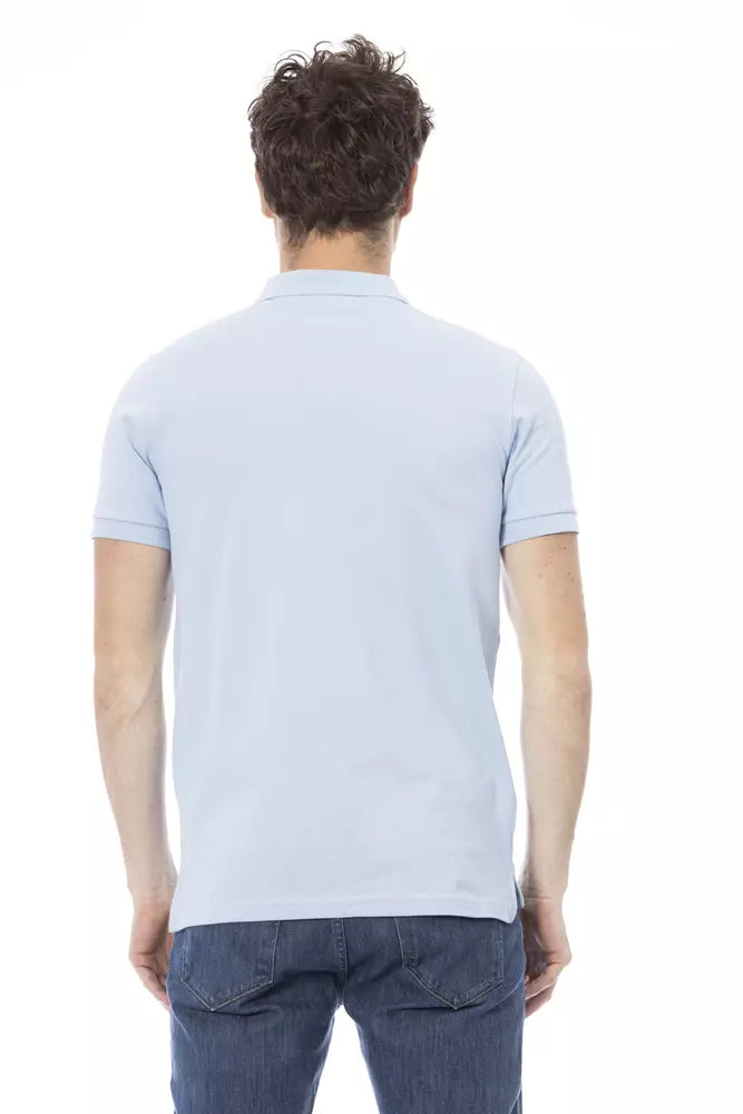 Hellblaues Poloshirt aus Baumwolle für Herren