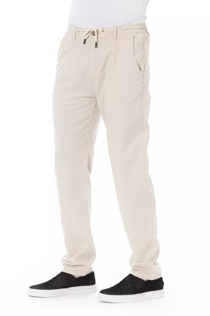 Beige Cotton Men Chino Pant