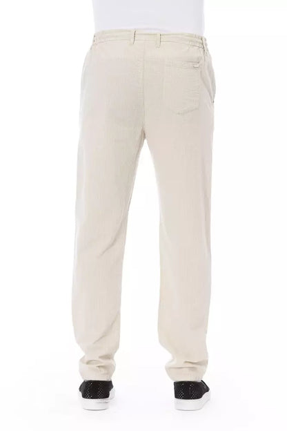 Beige Cotton Men Chino Pant