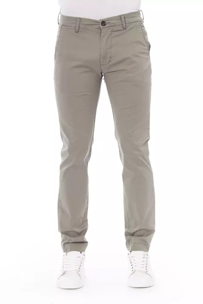 Beige Cotton Men Chino Pant