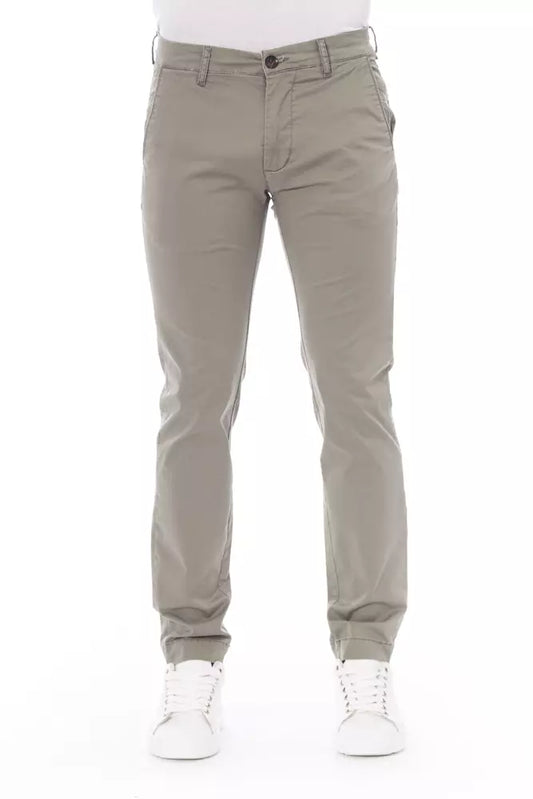 Beige Cotton Men Chino Pant