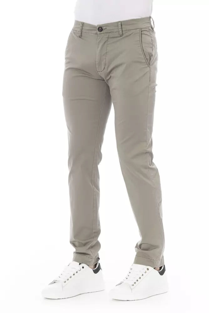 Beige Cotton Men Chino Pant