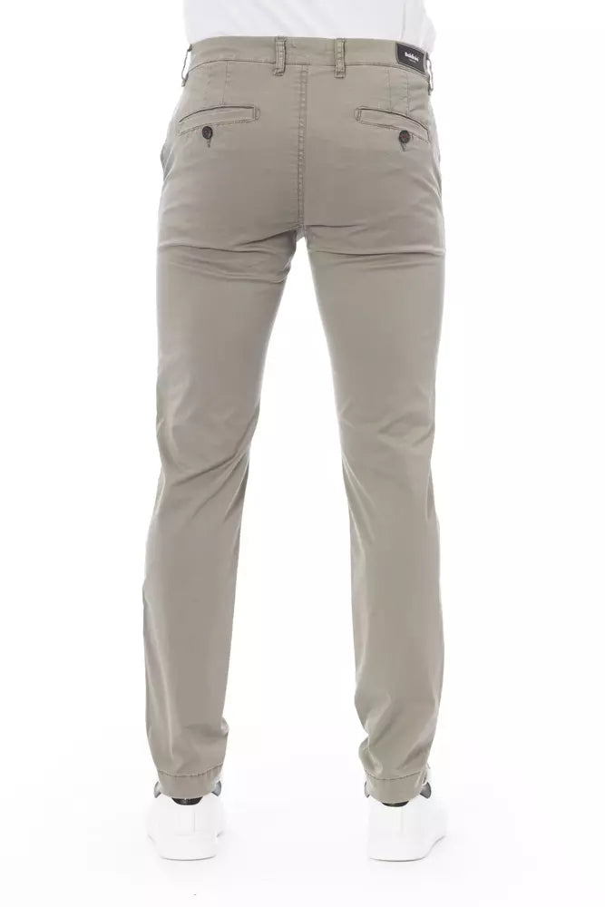 Beige Cotton Men Chino Pant