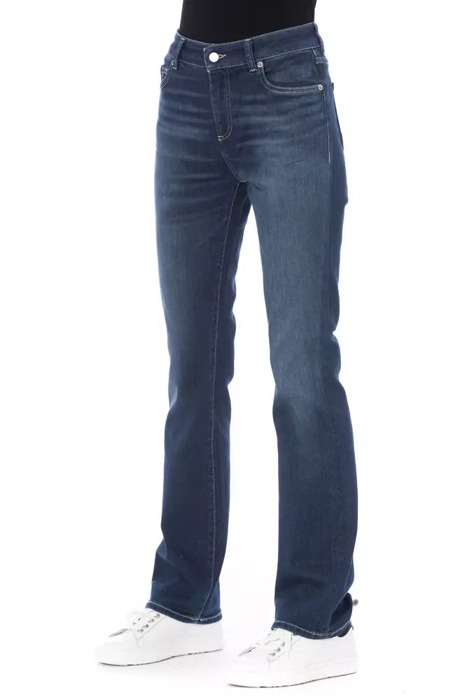 Blue Cotton Women Jeans