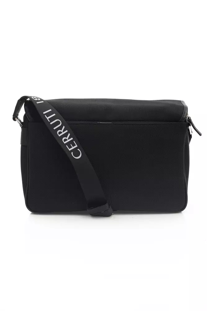 Black Leather Men Messenger Bag