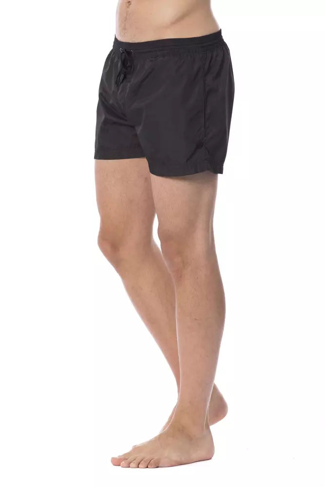 Black Polyester Men Swimsuit
