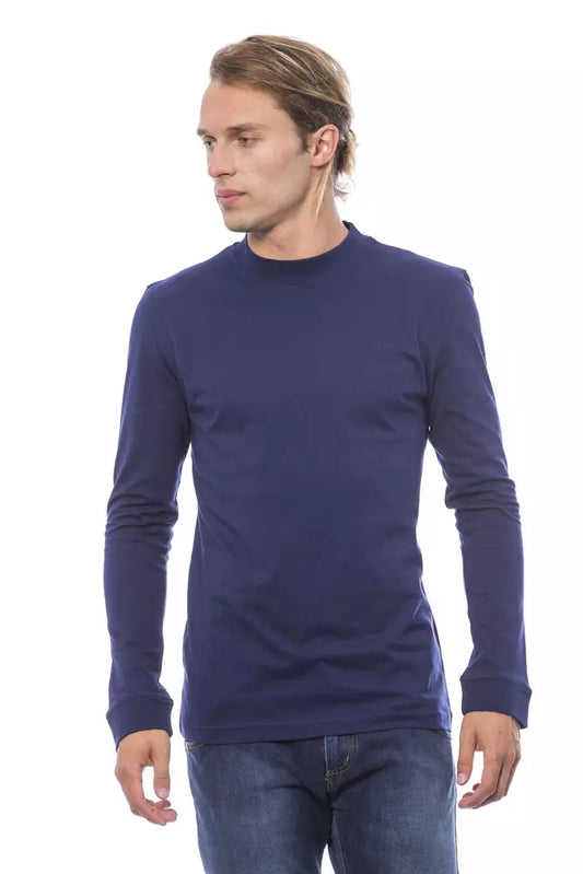 Blue Cotton Mens Sweater