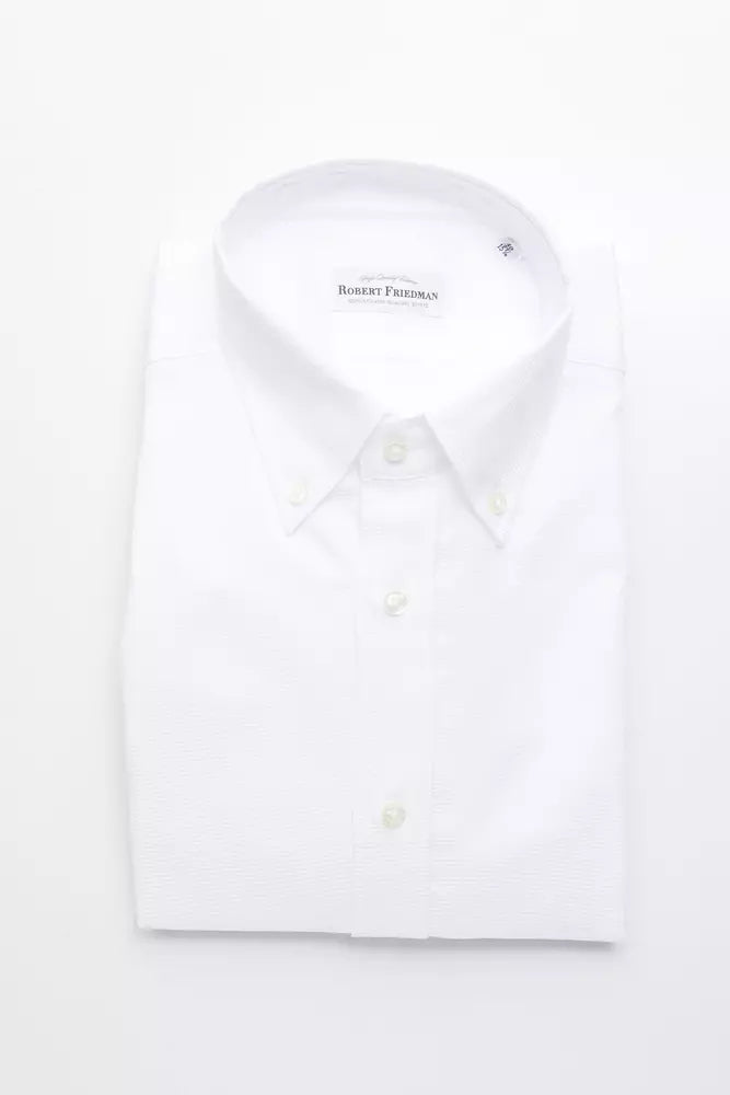 White Cotton Men's Dress Shirt