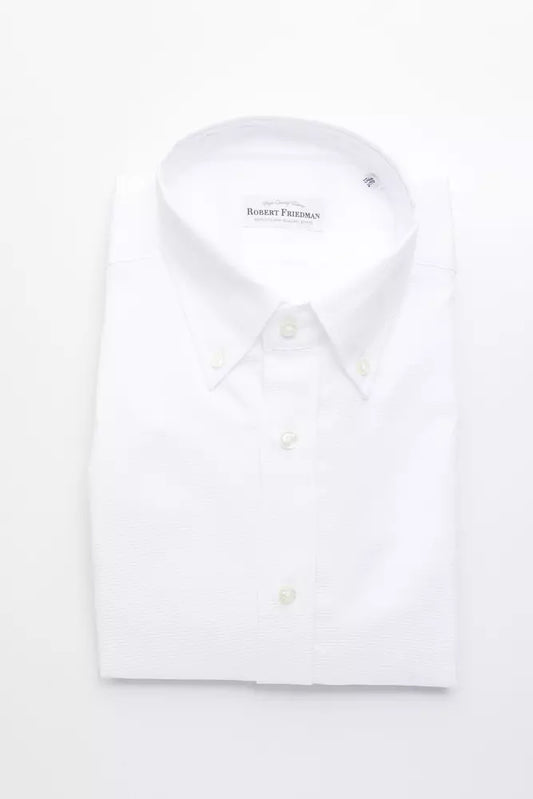 White Cotton Men's Dress Shirt