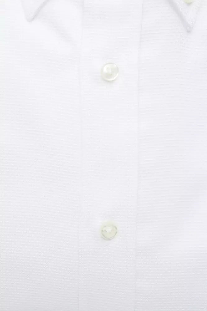 White Cotton Men's Dress Shirt