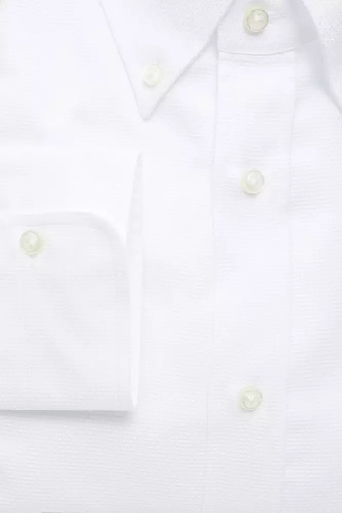 White Cotton Men's Dress Shirt