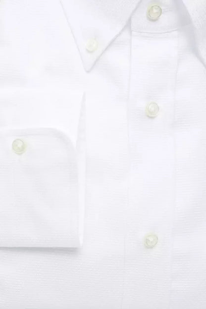 White Cotton Men's Dress Shirt